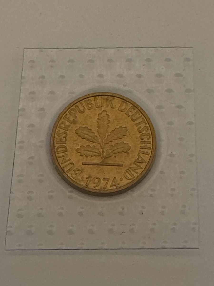 Tutti le monete: Nr. 20: 5 Pfennig, deutsche Mark, 1974 – Usato da Burgdorf venduto da Yakari5165 1