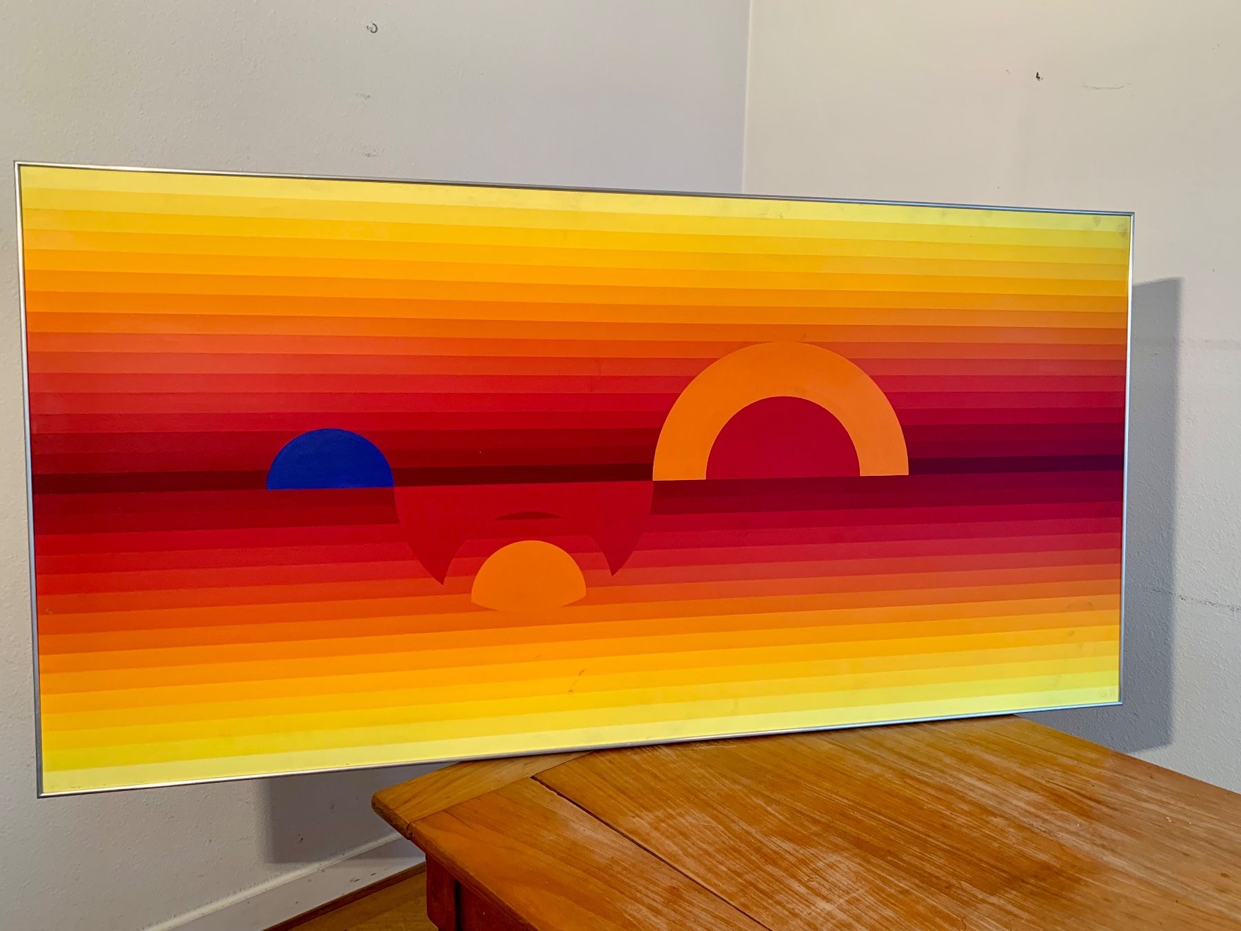 Dipinti: Original CH Willi Gutmann Acrylgemälde 1971 Augustbild Nr 9 – Usato da Meilen venduto da duppa