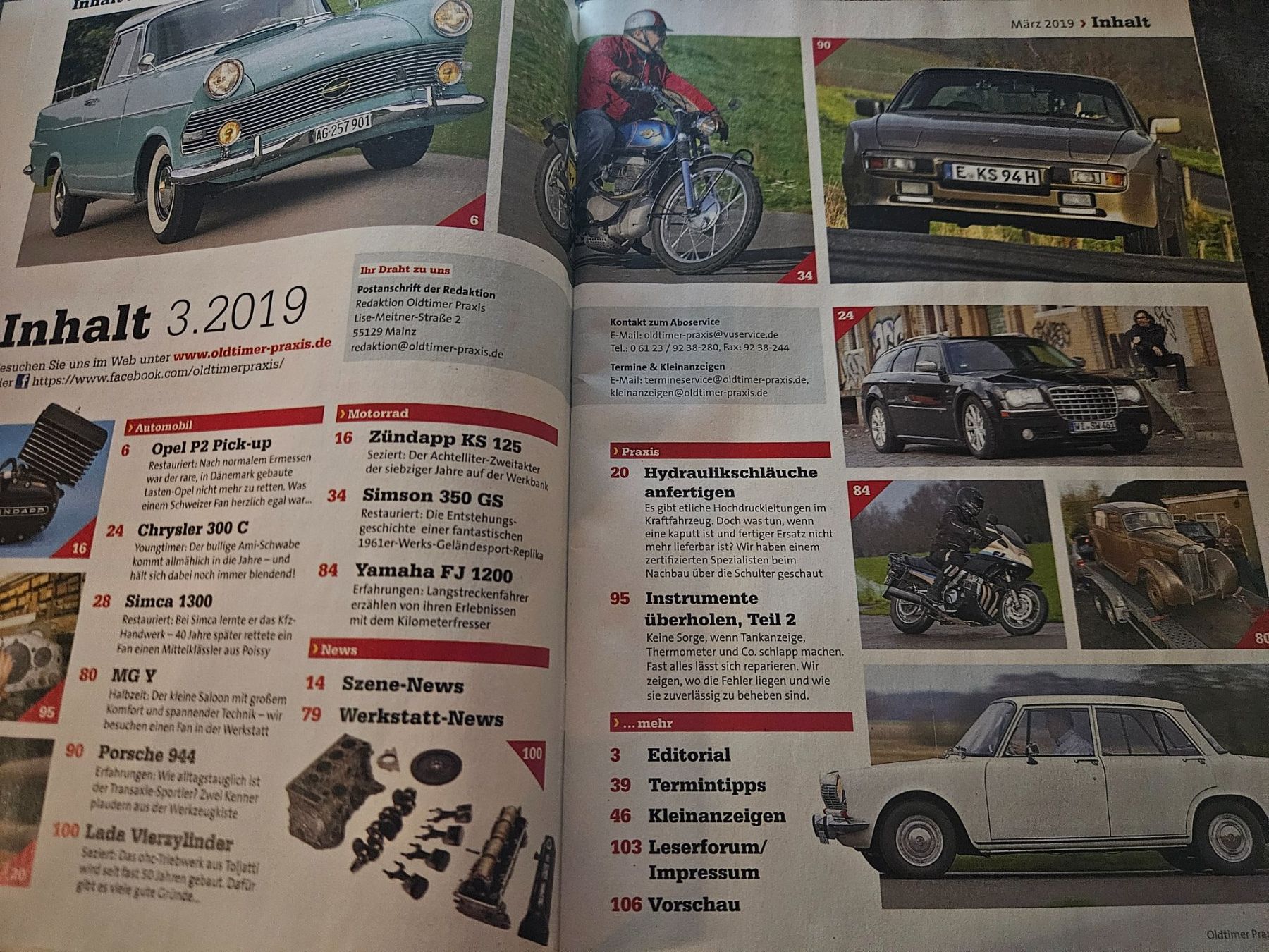 Porsche Accessori per altri veicoli: Oldtimer Praxis 3/19 Chrysler 300 Simca 1300 944 Simson xx – Usato da Flawil venduto da sr1_f6st 1