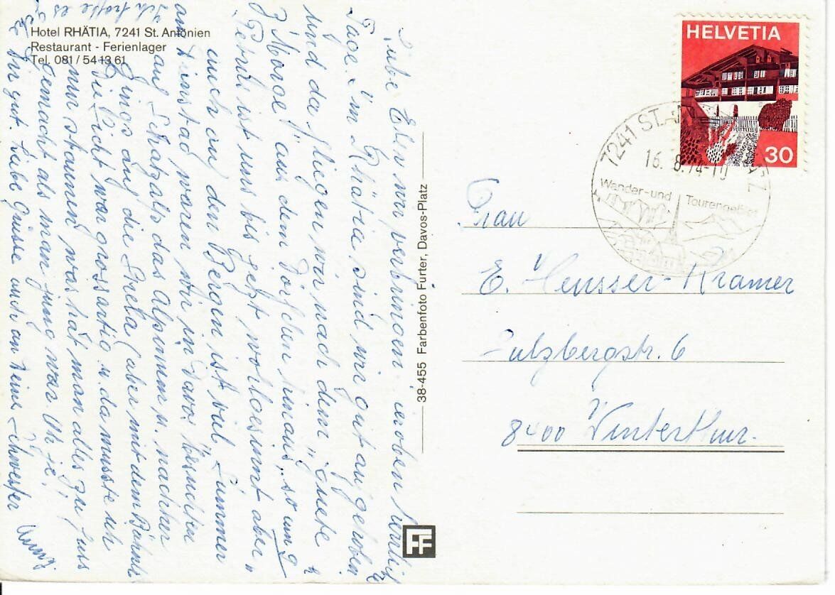 Cartes postales: Hotel Rhätia St. Antönien – D'occasion à Hochdorf par Ziegel-16 1