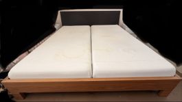 Bett Holz 180 x 220 cm Komplett