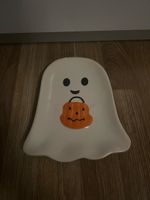 Deko Teller Geist Halloween Keramik mit kleinem Schaden