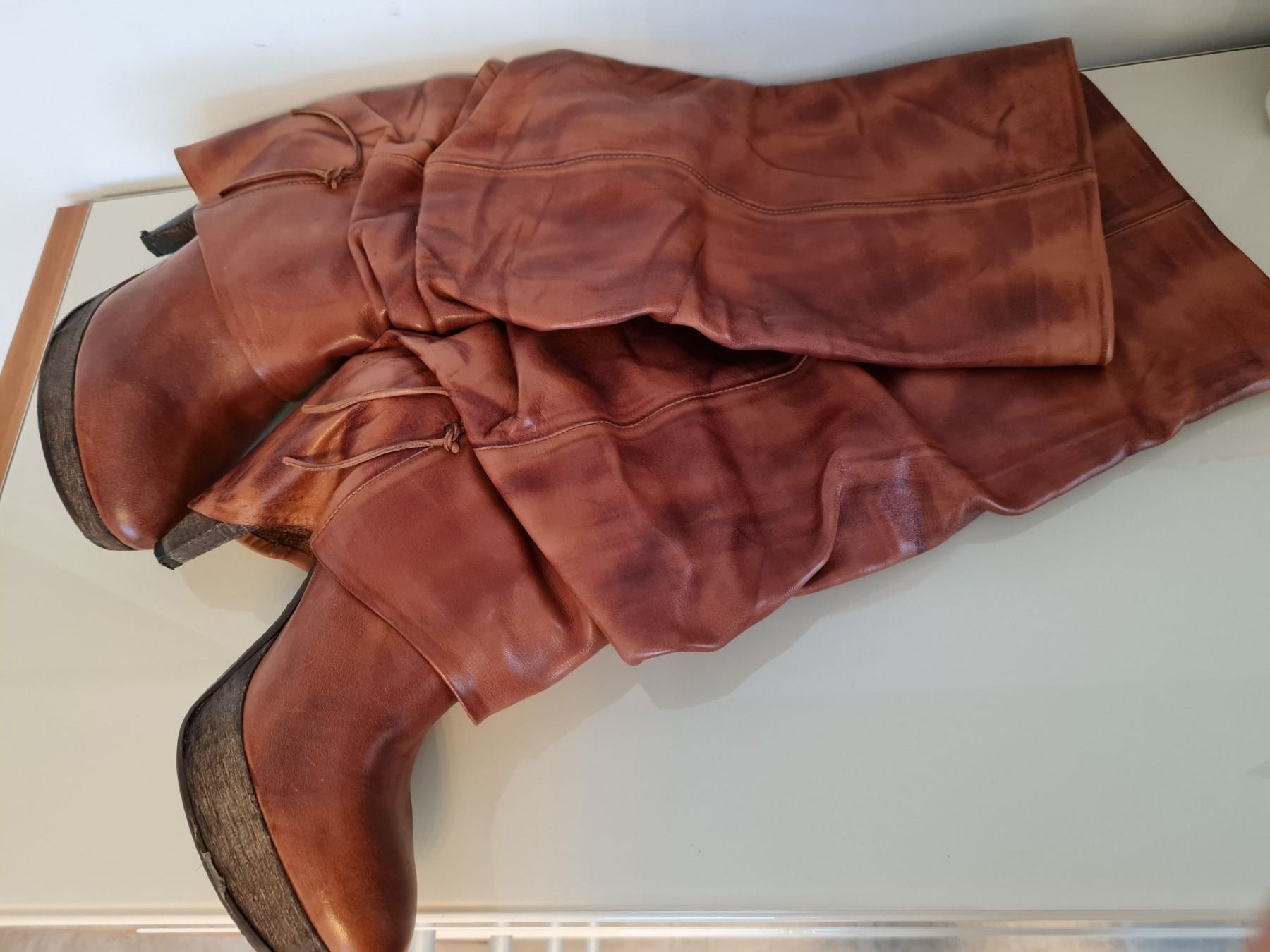 Scarpe da donna: DAMEN STIEFEL EXTRAVAGANT LEDER GR.40 FOLD-OVER BOOTS – Usato da Steg im Tösstal venduto da goldlionfree 8