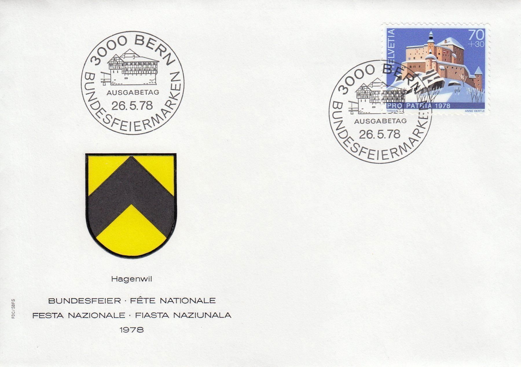 Tutti i francobolli: Pro Patria 1978 4 FDC – Usato da Spreitenbach venduto da Mustang_1105 2