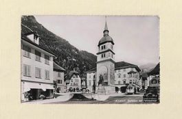 Historische AK Strassenbahn Altdorf - Flüelen b. Telldenkmal