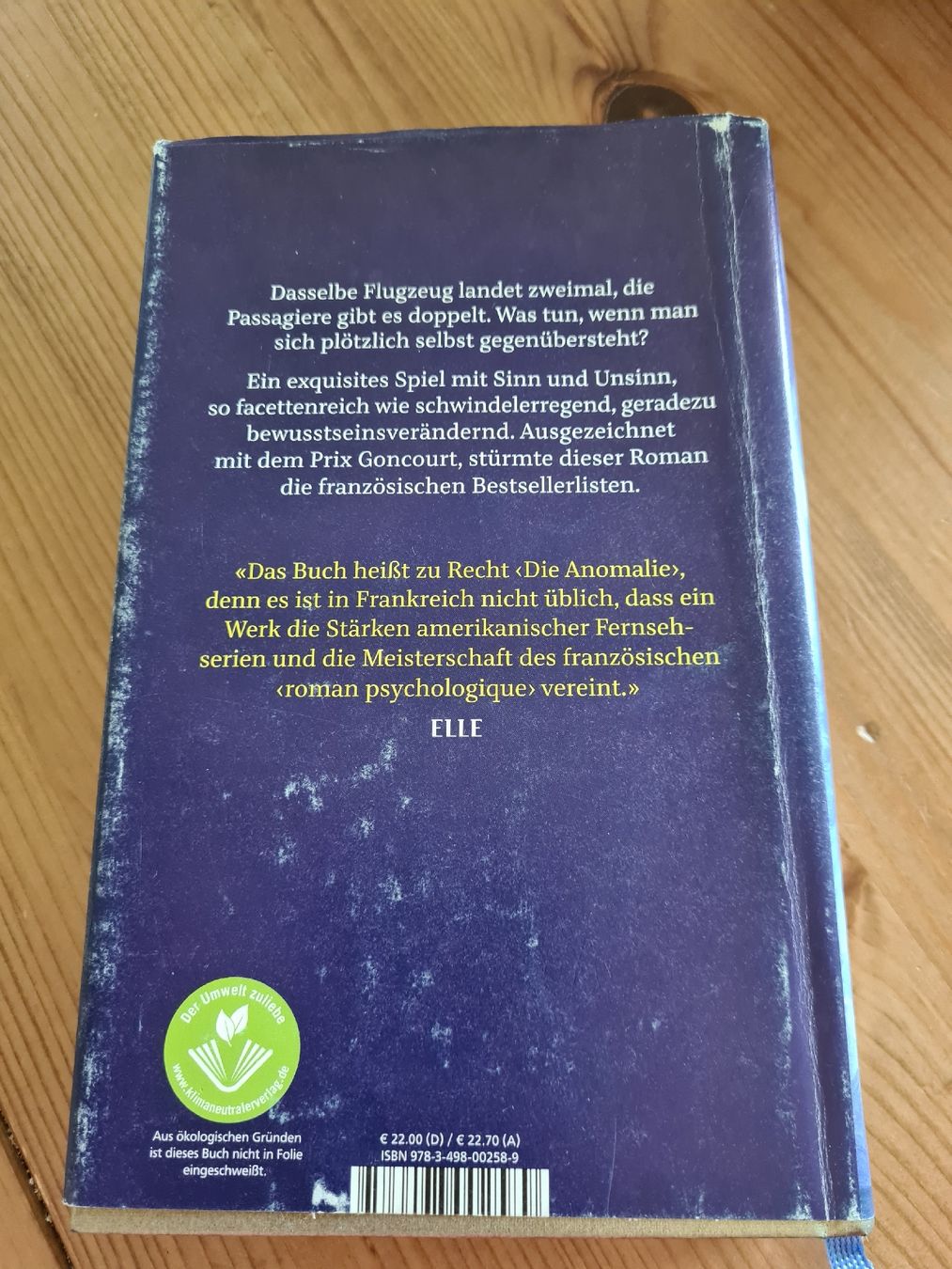 Livres: Die Anomalie Hervé Le Tellier – D'occasion à Horw par Mirii91 1