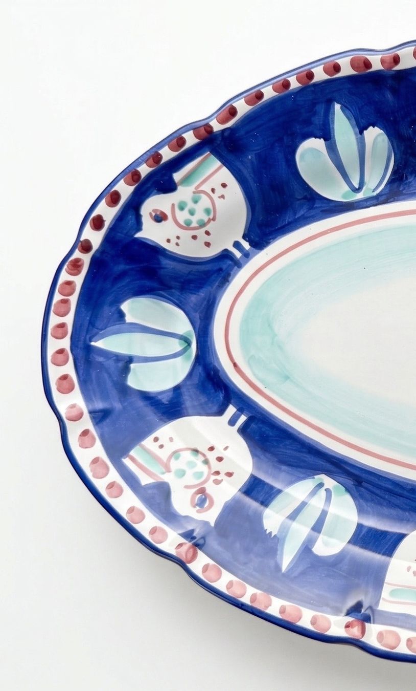 Piatti: Keramik Servierplatte oval handbemalt Italien – Nuovo (secondo la descrizione) da Silvaplana venduto da pic.ceramics 2