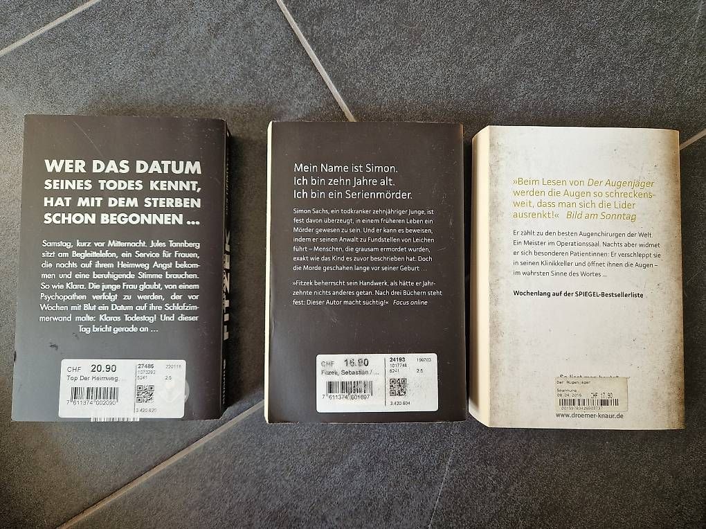 Bücher: 3 Bücher Sebastian Fitzek – Gebraucht aus Bürglen TG von ram_6ty6 1