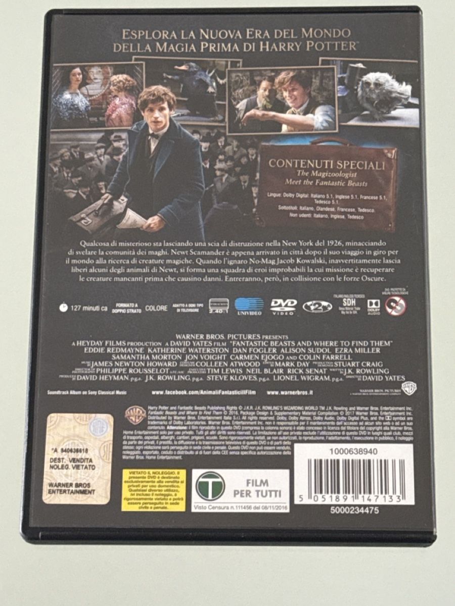 Tutti i DVDs: Animali Fantastici  – Usato da Cadenazzo venduto da nick995 1