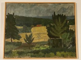 Eugen Fürst 1958 Landschaftsgemälde Kornfeld im Basel biet