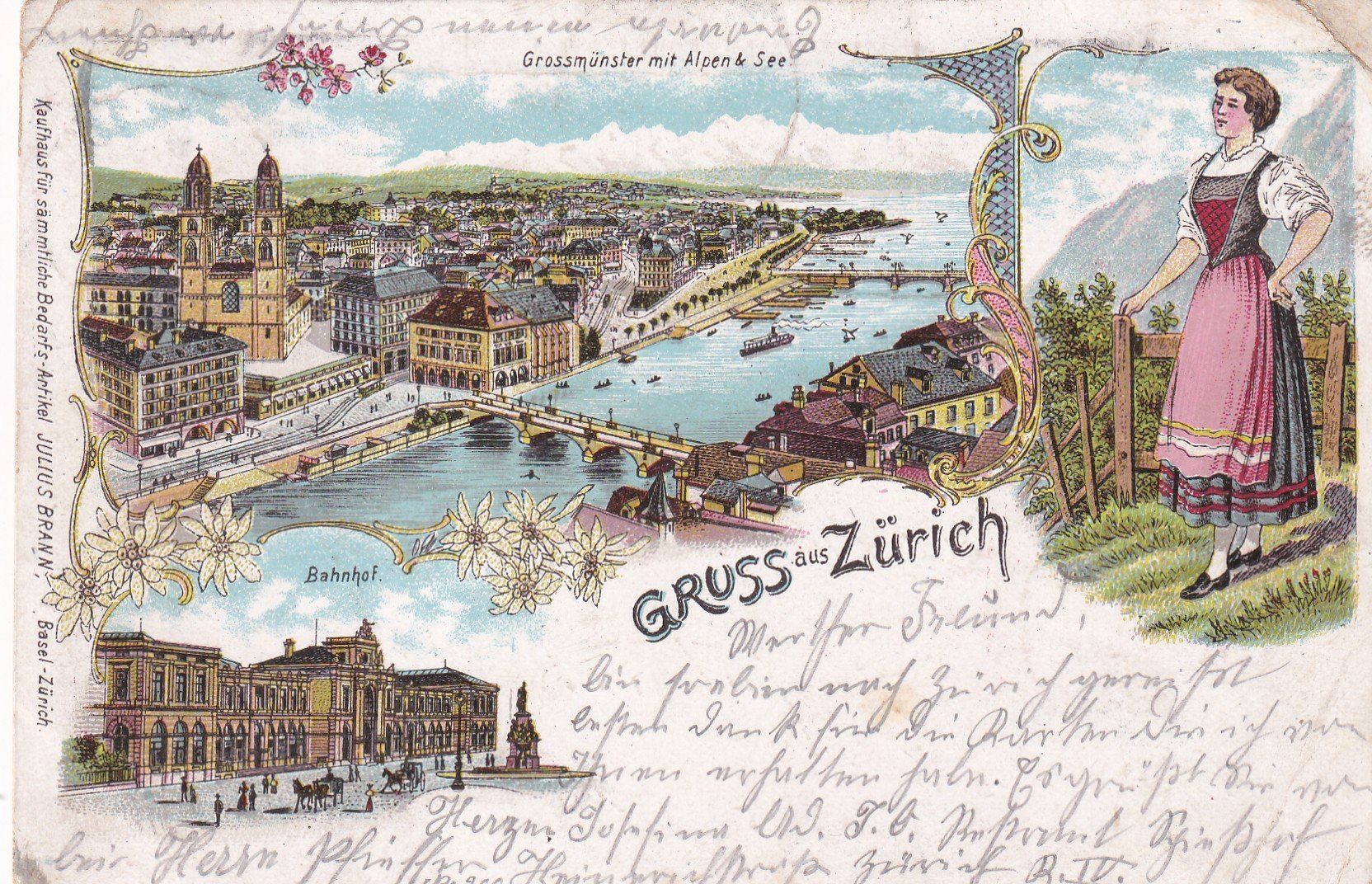 Cartoline postali: Gruss aus Zürich  1900 – Usato da Cormoret venduto da Pascalll2001