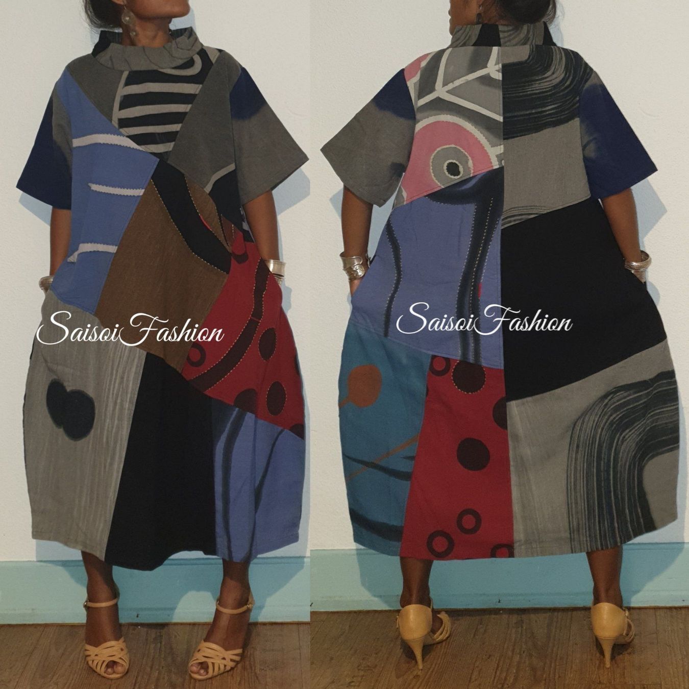 Vestiti: Sommer Batik 100%Baumwolle patchwork Handbemaltes Kleid XS-L – Nuovo e nell'imballaggio originale da Ebmatingen venduto da SaisoiFashion 1