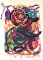 Gemälde Gouache Papier, aufgezogen 70 x 100 cm - Leben
