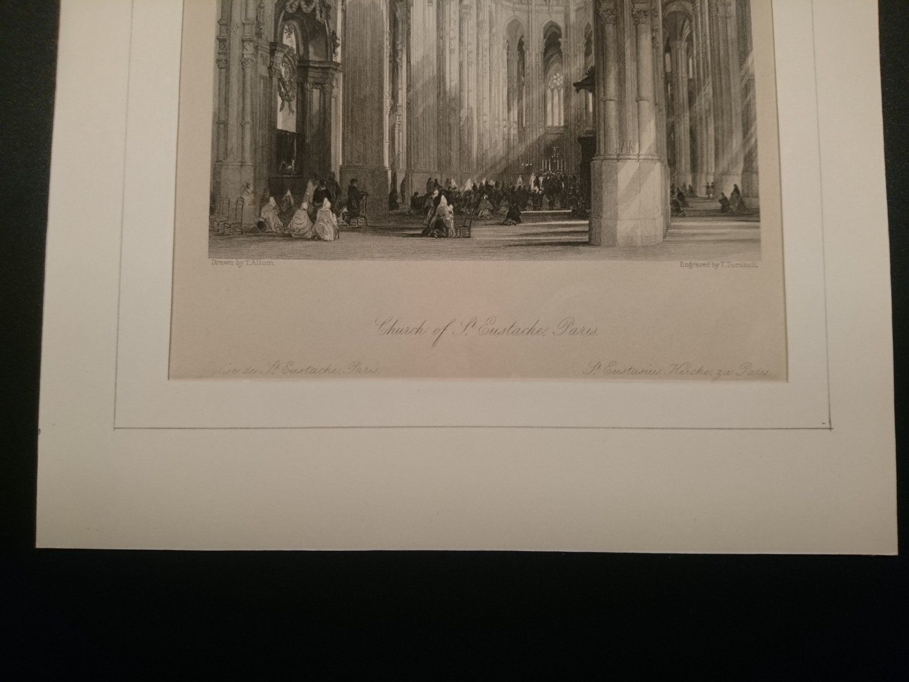 Dipinti: Original Stich THOMAS ALLOM um 1840. St. Eustache Paris. Rar – Usato da Zürich venduto da Rst7 7
