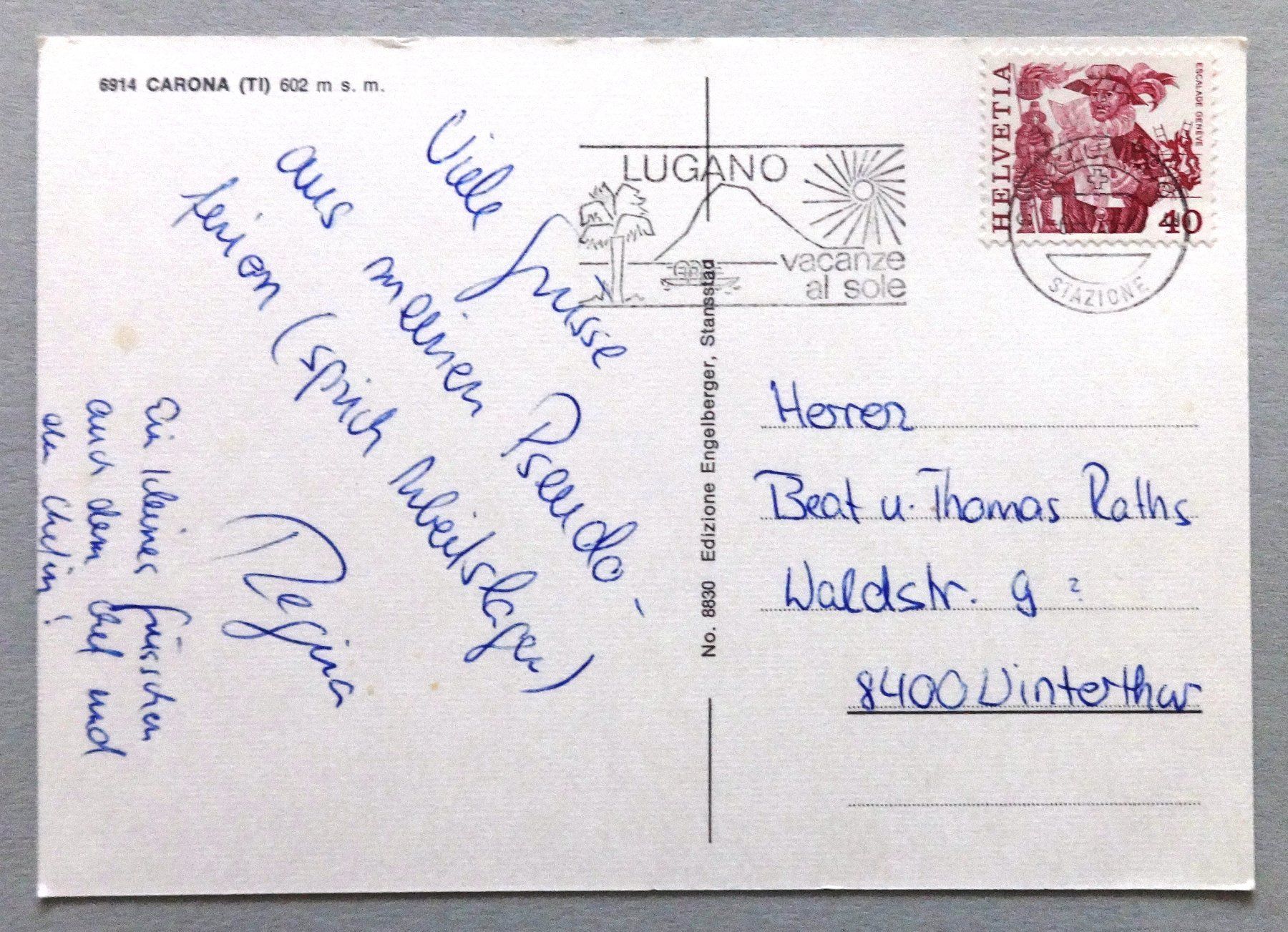 Cartes postales: Carona 602 m s.m. – D'occasion à Fétigny par Billy2miny 1
