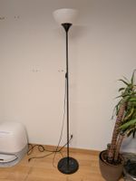 Stehlampe schwarz, Deckenfluter mit weissem Schirm