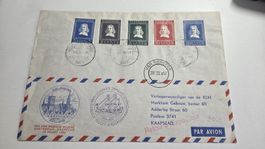 1952 Flugbrief Niederlande -Südafrika retour mit Weiterleitu