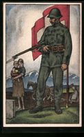 Carl Moos: Soldat behütet schweizer Bau