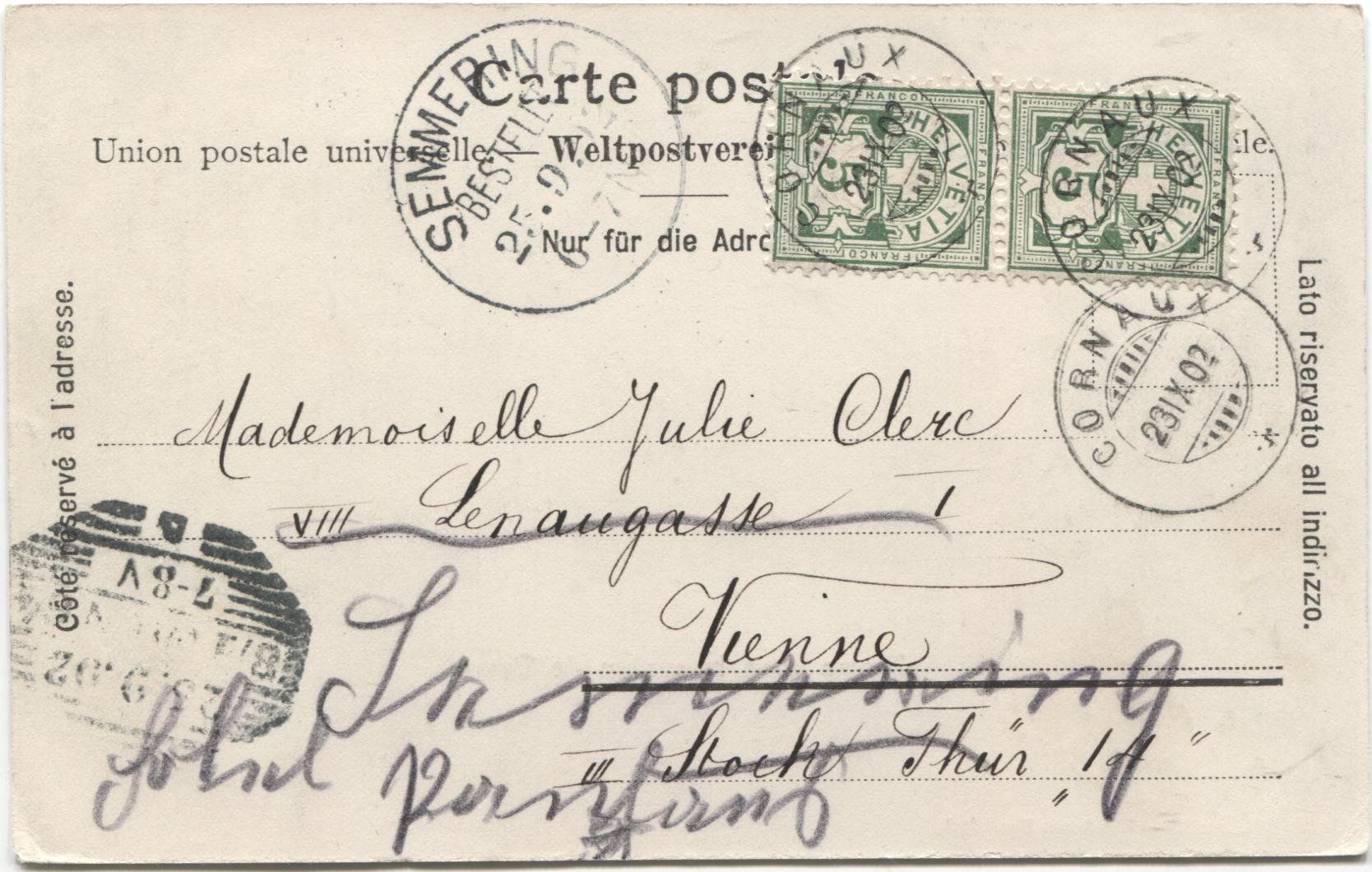 Cartoline postali: LANDWIRTSCHAFT/STROHDACHHAUS 1902 Bern – Usato da Wil SG venduto da Clanx 1