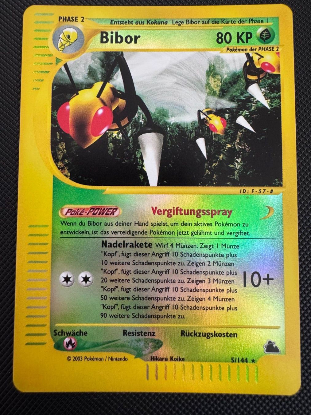 Pokémon Carte collezionabili: Pokemon Bibor Reverse Holo 5/144 - Skyridge - DE – Usato da Erstfeld venduto da PokeSandero
