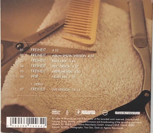 CDs: Söhne Mannheims – Freiheit – Gebraucht aus Grüningen von azulverde 1