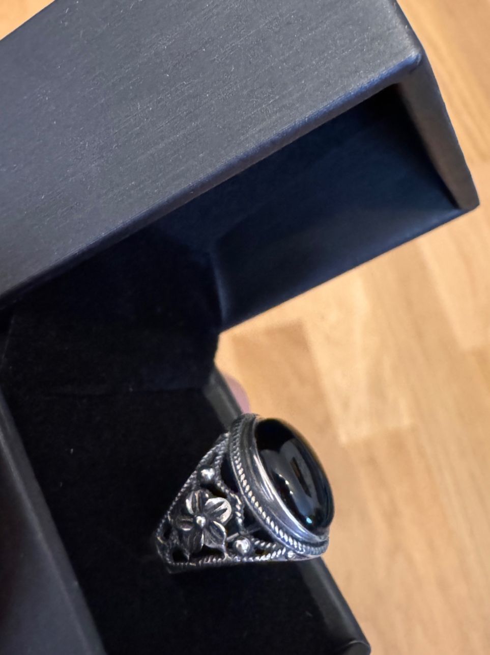 Anelli: vintage Silberring Onyx Grössenverstellbar – Usato da Zürich venduto da hanna1990 3