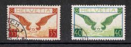Flugpost F14 - F15 glattes Papier ʘ, SBK 205.-