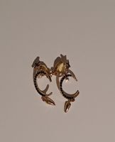 Clip Ohrringe Mondform mit Steinen Goldfarben