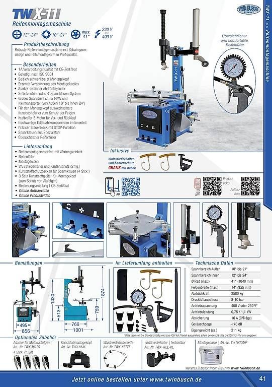 Twin Busch Toutes les machines: Reifenmontage Set Basic Grau – Neuf avec emballage d'origine à Rüthi (Rheintal) par Toptool-3 3