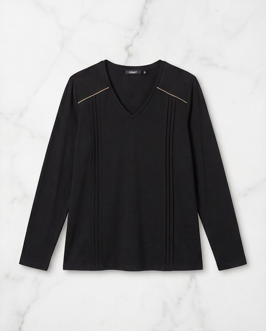 Camicette: Blouse Olsen Noir, Manches Longues – Nuovo e nell'imballaggio originale da Vuisternens-Romont venduto da gol_xp6p 1