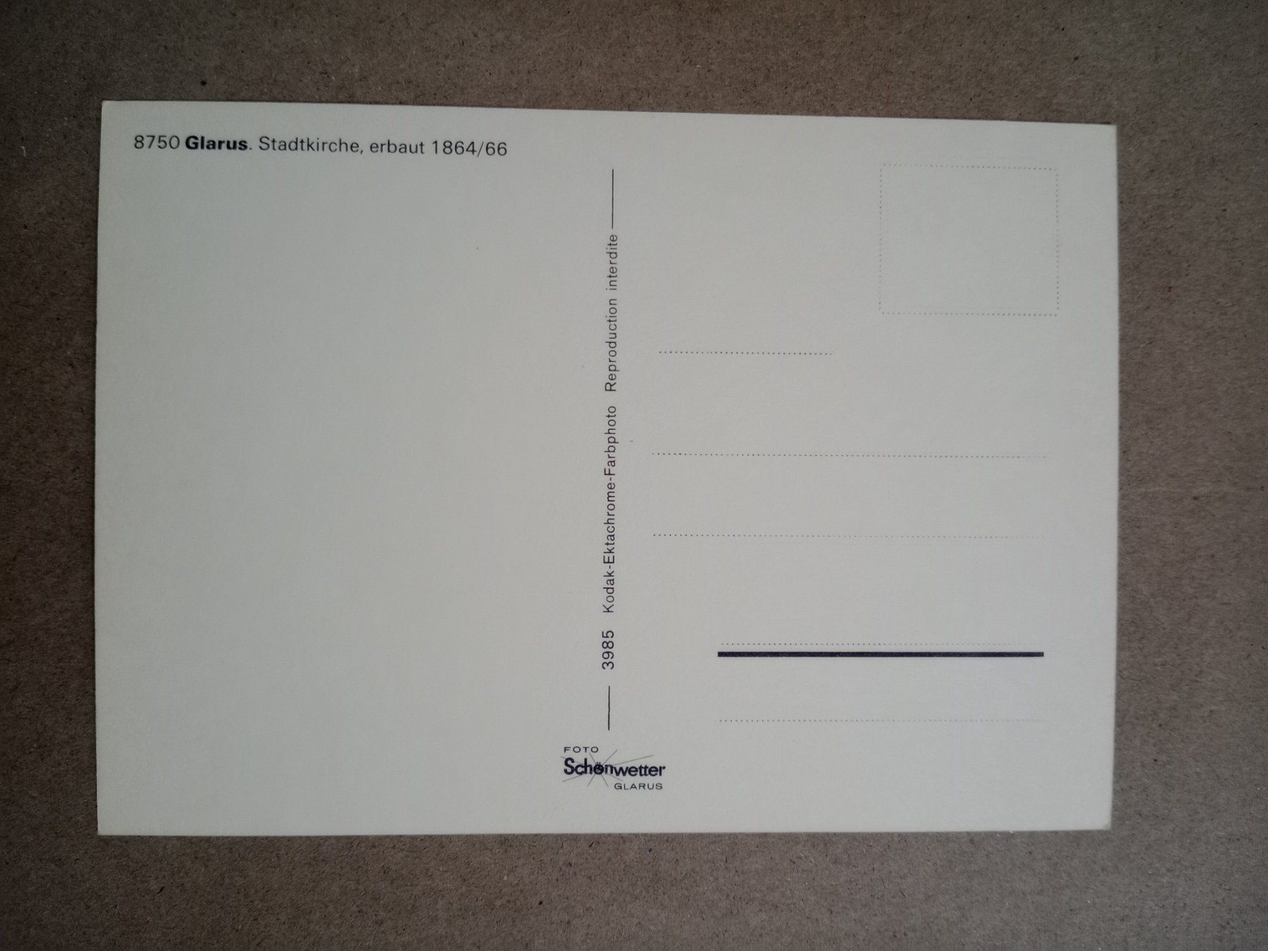 Cartoline postali: AK Glarus Stadtkirche – Usato da Küttigen venduto da Melisch1000 1