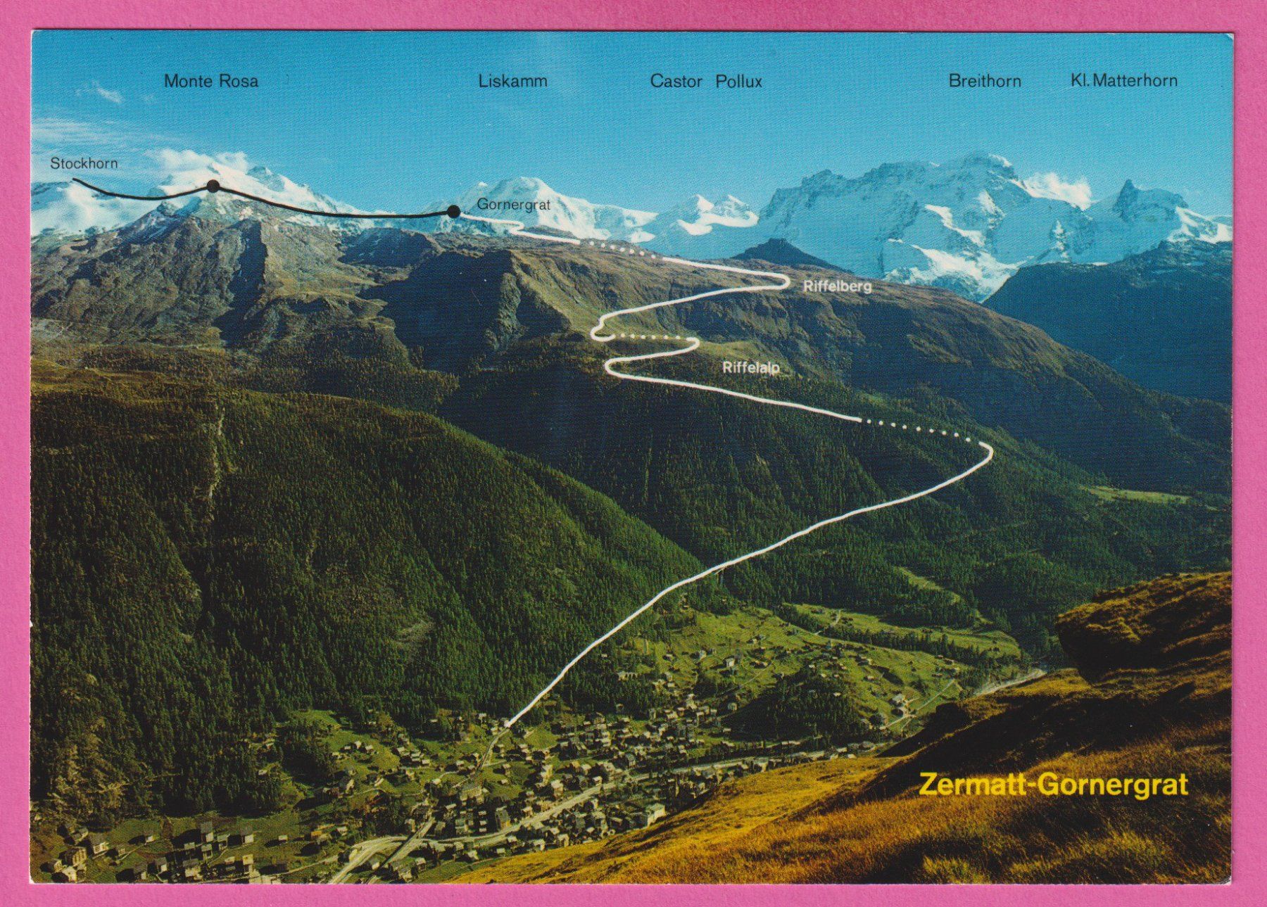 Cartoline postali: Zermatt Gornergrat Luftseilbahn Stockhorn – Usato da Einsiedeln venduto da dillie