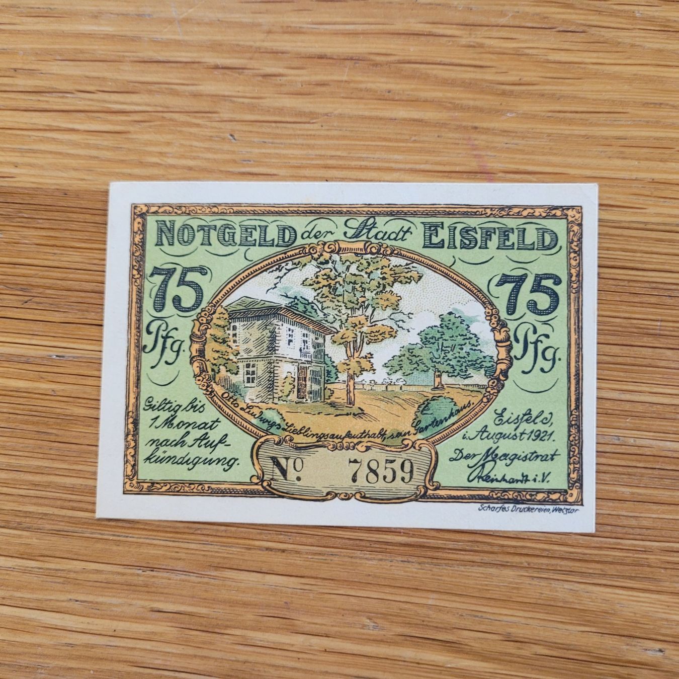 Billets de banque: Banknote Notgeld 75pfg – D'occasion à Biel/Bienne par Destockweb