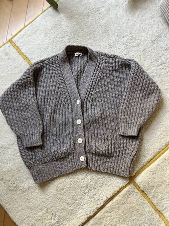 Babaa cardigan no19 dark mist Wolle Strickjacke