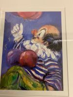 Originalgemälde "Clown mit Ballon" von M. Stössl, 97