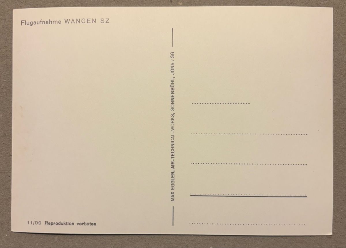 Cartoline postali: Flugaufnahme Wangen SZ – Usato da Luzern venduto da Balbel 1