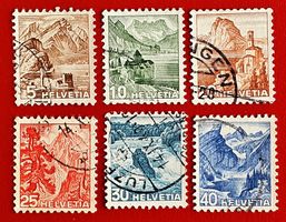 LANDSCHAFTSBILDER FARBÄNDERUNG 285 -290 SATZ 1948 GESTEMPELT
