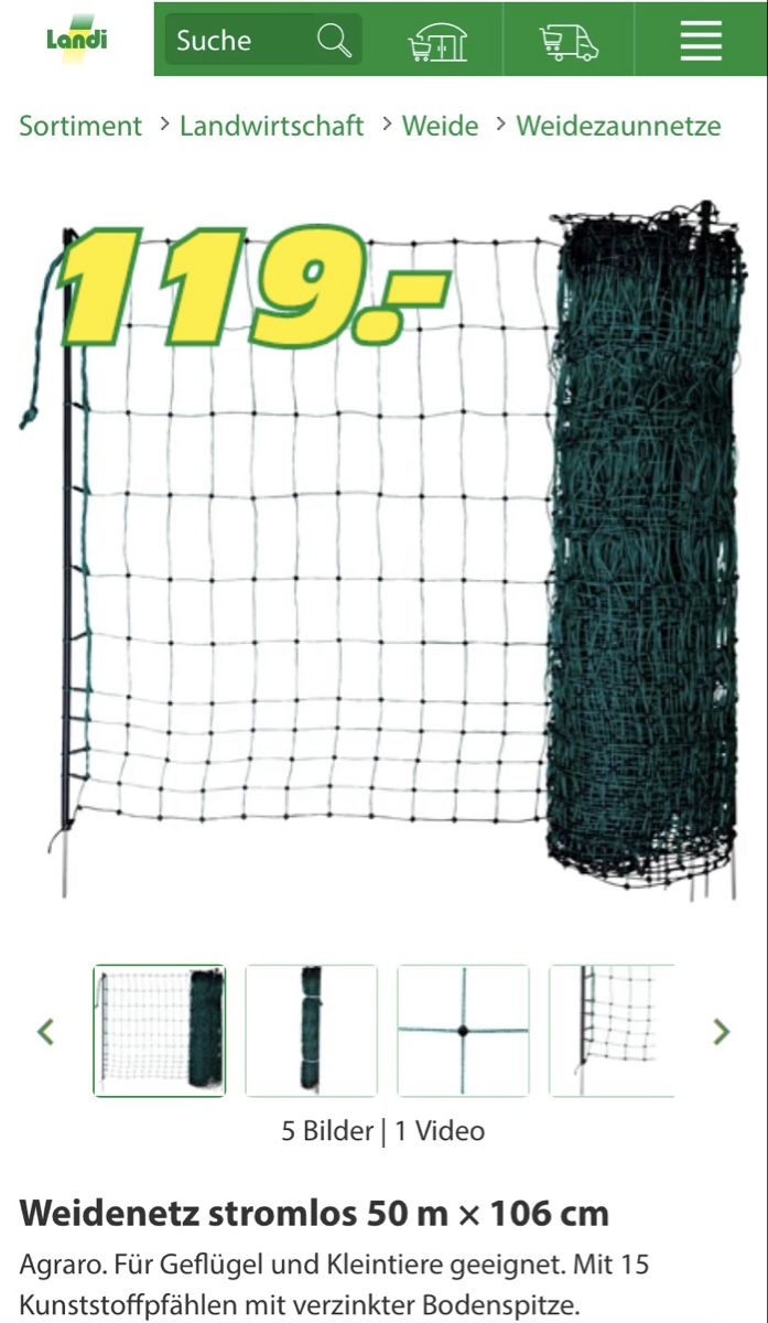 Sonstige Stalleinrichtungen: Weidenetz 50m x 106cm  – Neu (gemäss Beschreibung) aus Thierachern von tom_8zwz 4