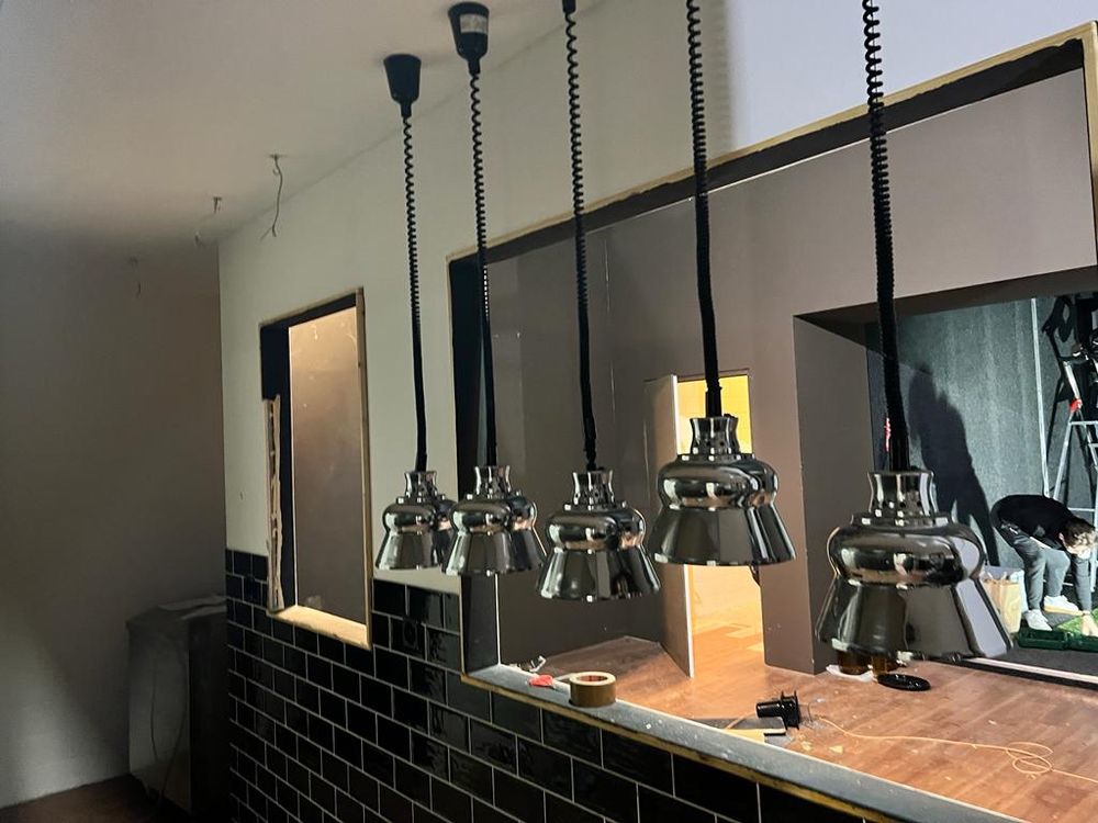 DBMGB Wärmelampe Gastro 90cm - Infrarot Speisenwärmer Edelstahl Hängend