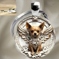 🐶 Chihuahua Engel-Schlüsselanhänger – Vintage Retro Style🌸