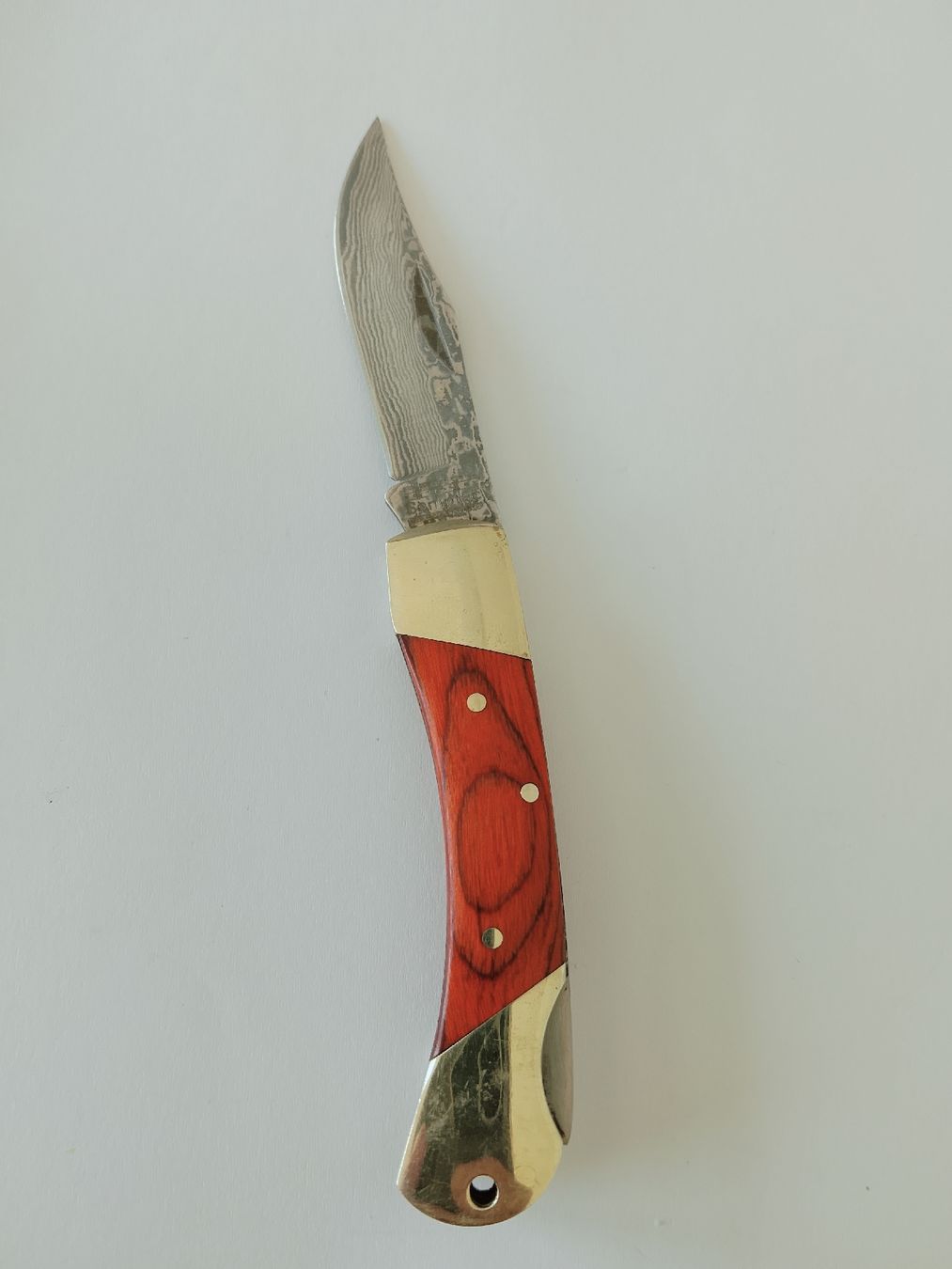 Taschenmesser: Neues Sackmesser Damaststahl klinge  – Neu (gemäss Beschreibung) aus Biel/Bienne von Vintage-timearts
