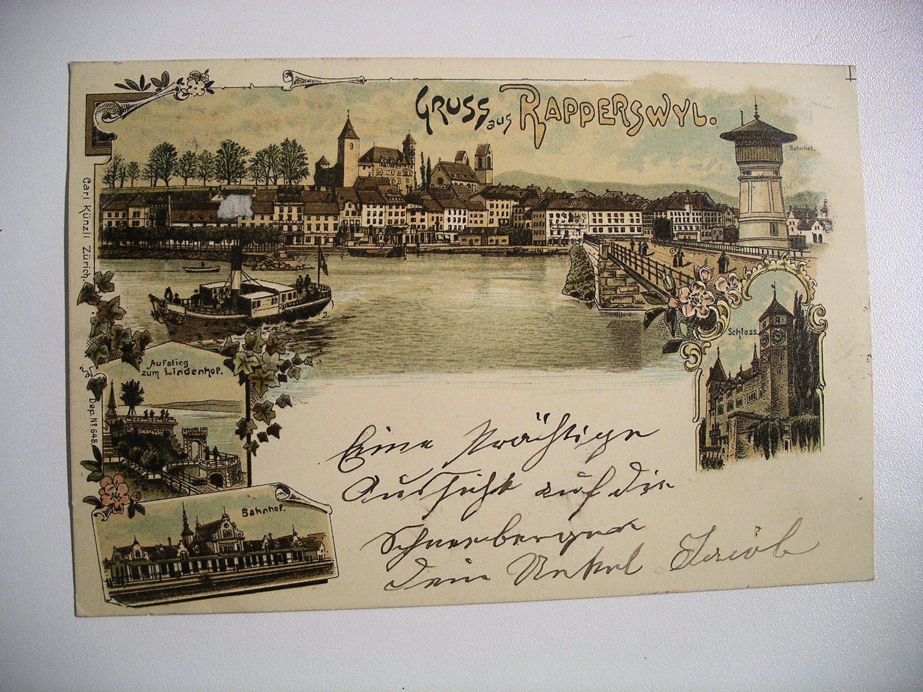 Cartes postales: farbigeLithoAK  RAPPERSWIL – D'occasion à Oberhofen am Thunersee par luuping99