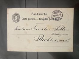 CH Postkarte 5Rp Bahnpost Zug 8 AMBULANT Balkenstempel VEVEY