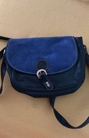 Jordi Ledertasche mit blauem Wildleder - Herbst Look!