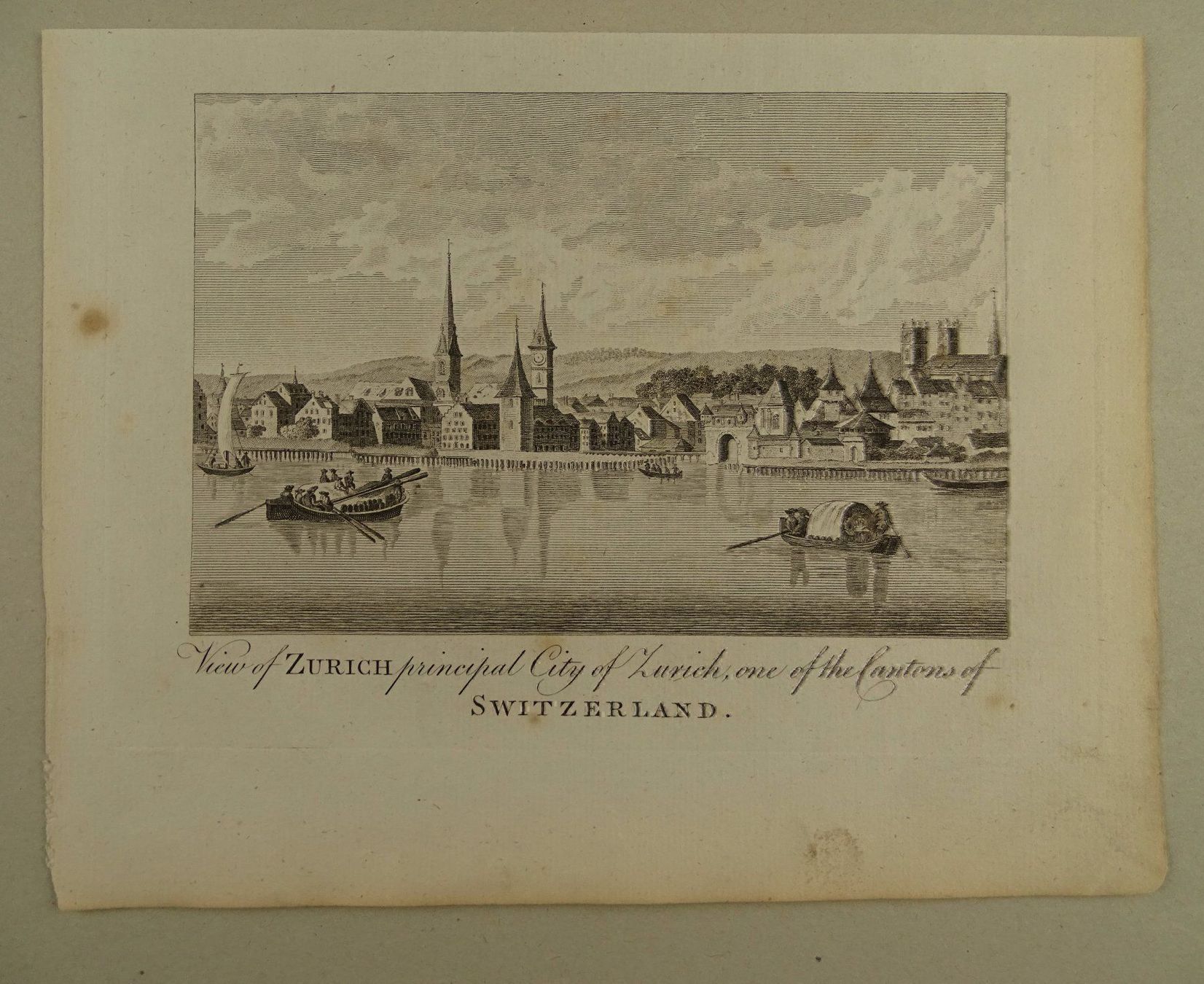 Incisioni: ZÜRICH, KUPFERSTICH 1798 – Usato da Grüningen venduto da Kartensammler