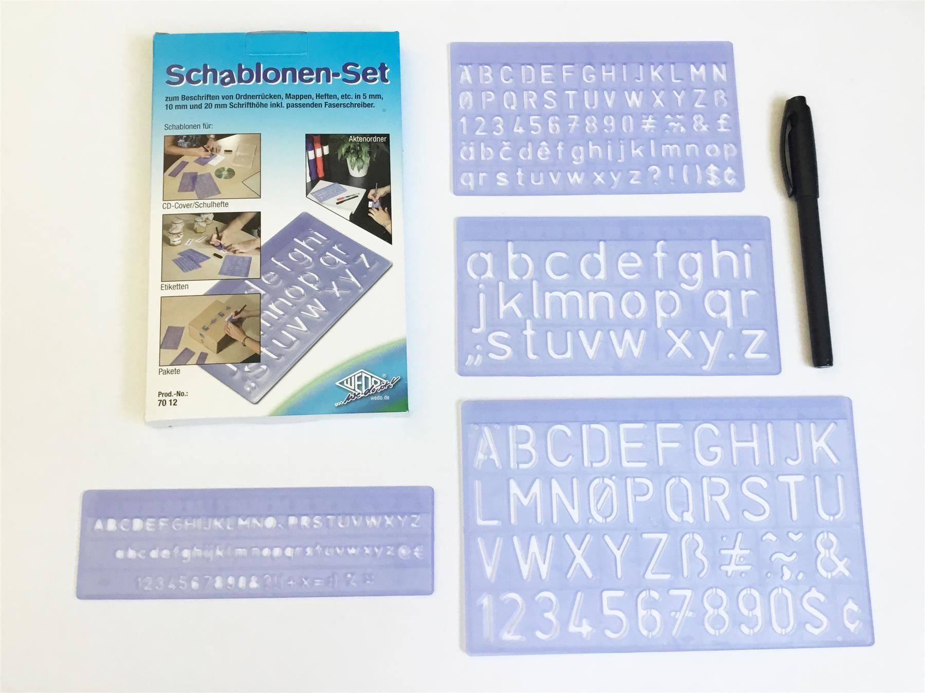 Schablonen: Schriftschablonen-Set, 4 Grössen im Set – Neu und originalverpackt aus St. Gallen von cointec 6