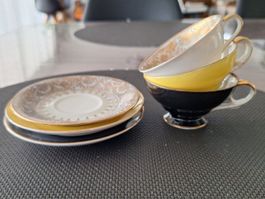 3 Espressotassen, 3 Untersetzer