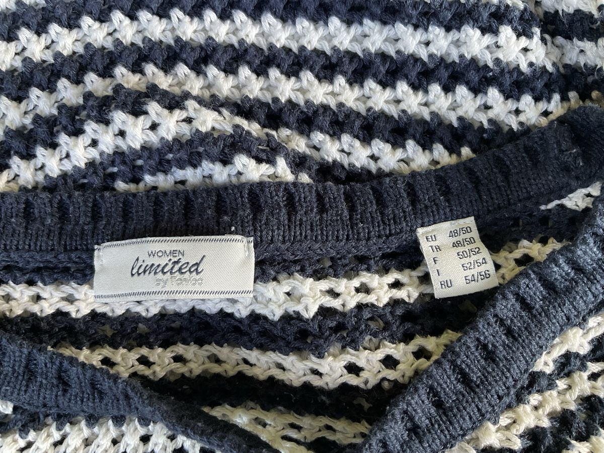 Maglioni & Felpe: Luftiger Häkel-Strickpulli, gestreiftes Lochmuster, Gr.48/50 – Usato da Regensdorf venduto da lotti8105 2