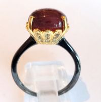 Rubin cabochon Silber Ring