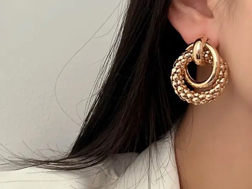 Orecchini pendenti & Orecchini a lobo: Goldene Statement Ohrringe aus Edelstahl – Nuovo e nell'imballaggio originale da Bern venduto da FreitagsSachen22 6